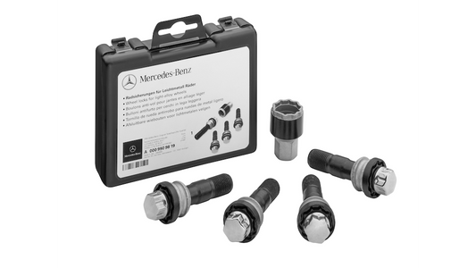 Set di bulloni antifurto, M15 x 1,25 x 44 Argento