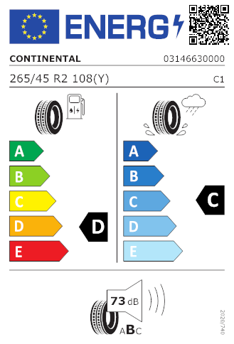CONTINENTAL 265/45ZR20 (108Y) XL SC6 MO1SportContact 6 FR