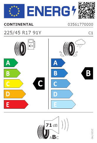 Continental 225/45 R17 91Y SportContact 5 MO FR