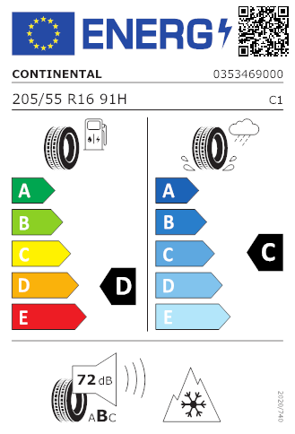 CONTINENTAL 205/55 R16 91H WinterContact TS 830P AO M+S