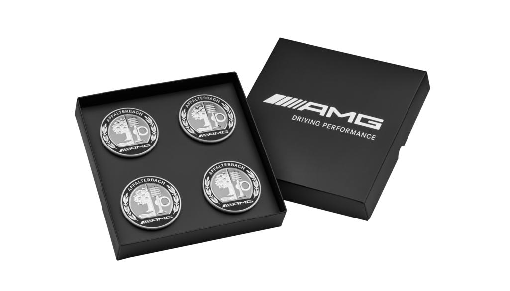 Coprimozzo AMG, con stemma AMG, set da 4