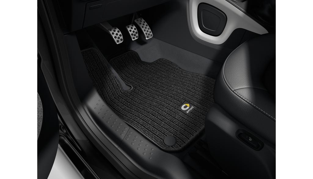 Tappetini in reps, Tappetino lato guida/passeggero, 2 unità per Smart serie 453