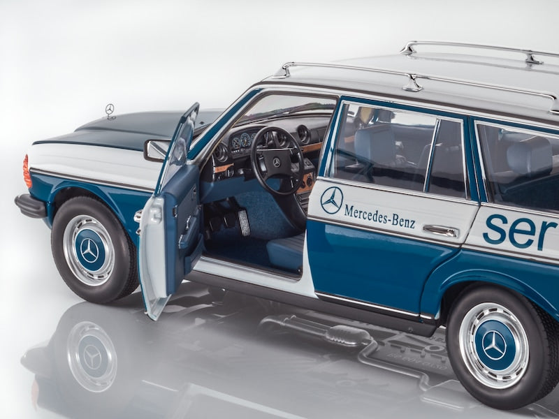 Modellino Mercedes-Benz 200 Station-Wagon S123 (1980-1985) Vettura Servizio Assistenza Scala 1:18