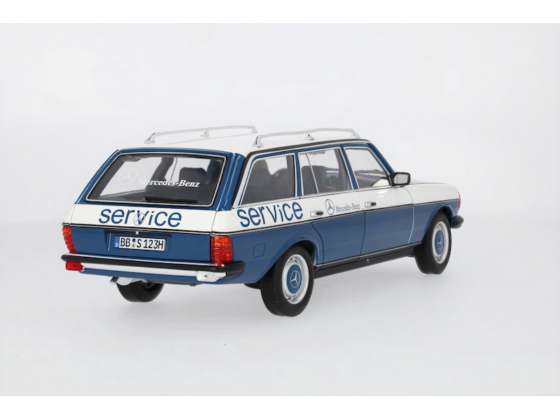 Modellino Mercedes-Benz 200 Station-Wagon S123 (1980-1985) Vettura Servizio Assistenza Scala 1:18