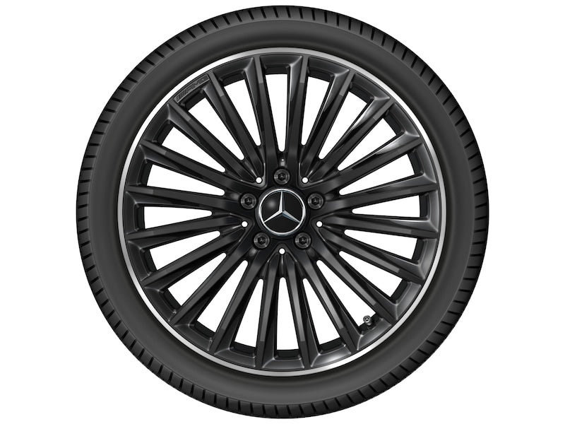 Cerchio in lega AMG 19 pollici Mercedes-Benz nero – razze sportive R19 ET49 bordo tornito originale