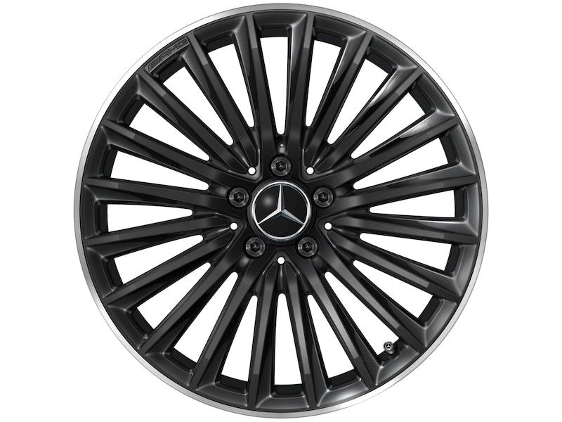 Cerchio in lega AMG 19 pollici Mercedes-Benz nero – razze sportive R19 ET49 bordo tornito originale