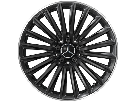 Cerchio in lega AMG 19 pollici Mercedes-Benz nero – razze sportive R19 ET49 bordo tornito originale