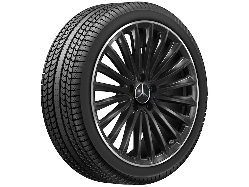 Cerchio in lega AMG 19 pollici Mercedes-Benz nero – razze sportive R19 ET49 bordo tornito originale