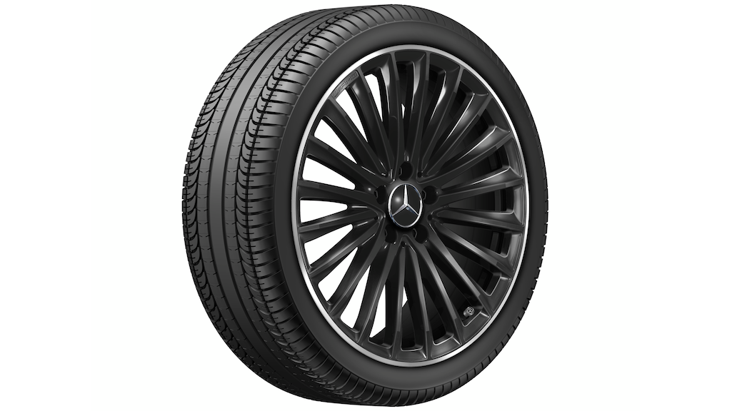 Cerchio in lega AMG 19 pollici Mercedes-Benz nero – razze sportive R19 ET49 bordo tornito originale