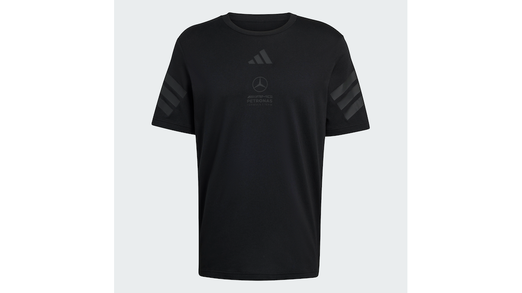 T-shirt Uomo Mercedes-AMG PETRONAS F1 “Lights Out” Nero su Nero - Prodotto Ufficiale