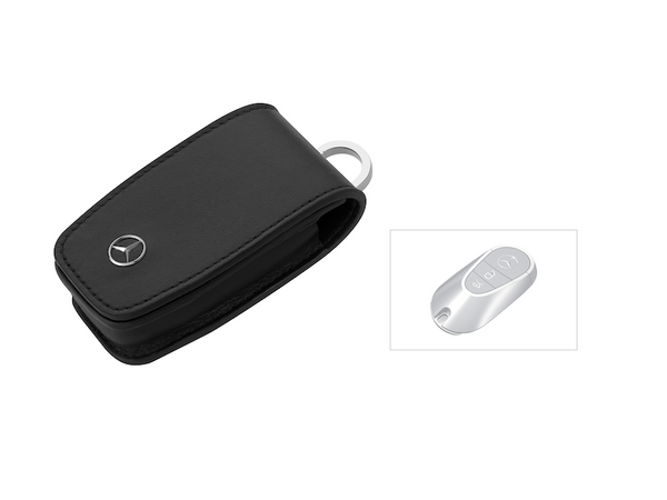 HIBEYO Custodia Per Chiave Auto Mercedes – TPU Viola/Nero, Adatta Per Classe A C E S CLA GLA GLC, Con Portachiavi