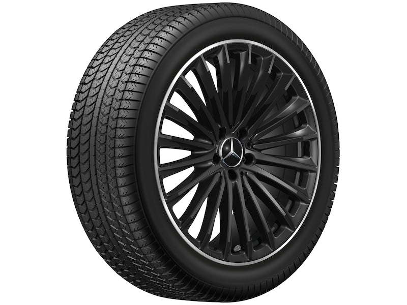 Cerchio in lega AMG 20 pollici Mercedes-Benz nero – razze sportive R20 8,5J ET34,5, bordo tornito a specchio originale