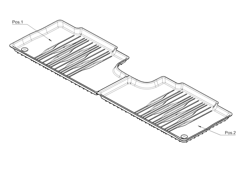 Tappetini Posteriori in Gomma Dynamic Lines EQS X296 SUV