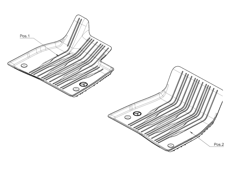 Tappetini Anteriori in Gomma Dynamic Lines EQE 296 SUV