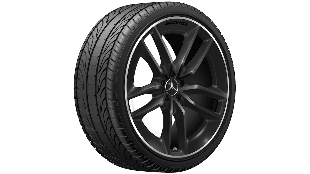 Cerchio in lega AMG 22 pollici Mercedes-Benz nero – 5 doppie razze R22 ET50 bordo tornito originale