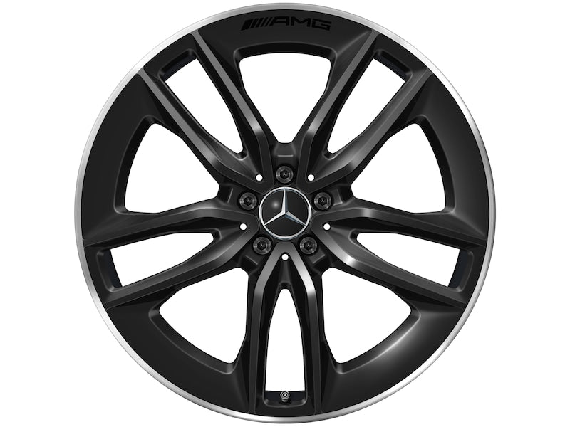 Cerchio in lega AMG 22 pollici Mercedes-Benz nero – 5 doppie razze R22 ET50 bordo tornito originale