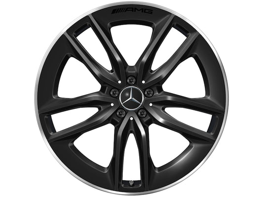 Cerchio in lega AMG 22 pollici Mercedes-Benz nero – 5 doppie razze R22 ET50 bordo tornito originale