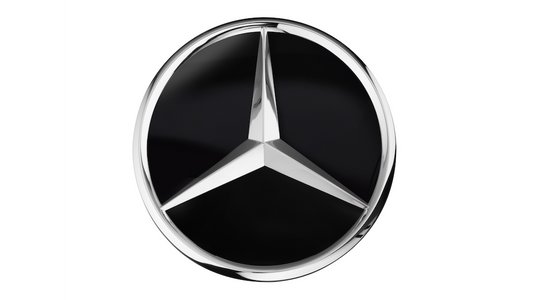 Estrella de Mercedes-Benz Copimzzo en la base de la base negra opacificada