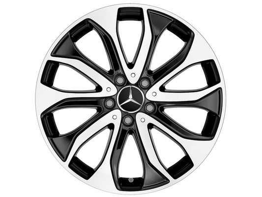 Cerchio a 5 doppie razze, 45,7 cm (18 pollici), Tornitura a specchio per Mercedes GLA X156