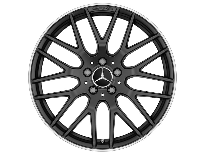 Cerchio in lega leggera AMG, design a razze incrociate, 48,3 cm (19 pollici), Bordo del cerchio tornito a specchio CLA 117 | Classe A  W176