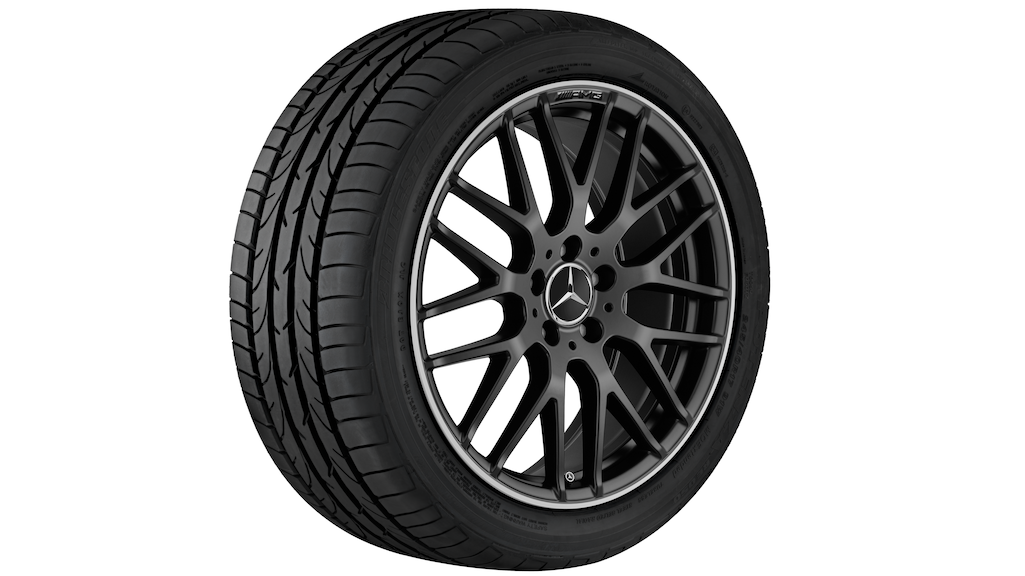 Cerchio in lega leggera AMG, design a razze incrociate, 48,3 cm (19 pollici), Bordo del cerchio tornito a specchio CLA 117 | Classe A  W176