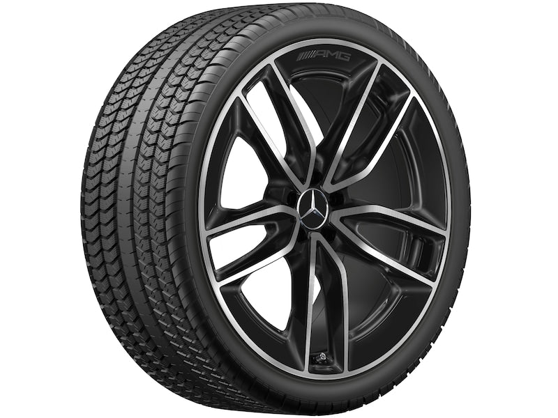 Cerchio in lega AMG 22 pollici Mercedes-Benz nero – 5 doppie razze R22 ET56,1 originale