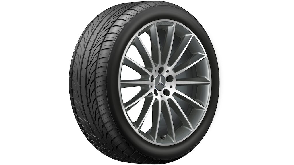 Cerchio in lega AMG 21 pollici Mercedes-Benz grigio titanio – razze sportive R21 ET49 originale