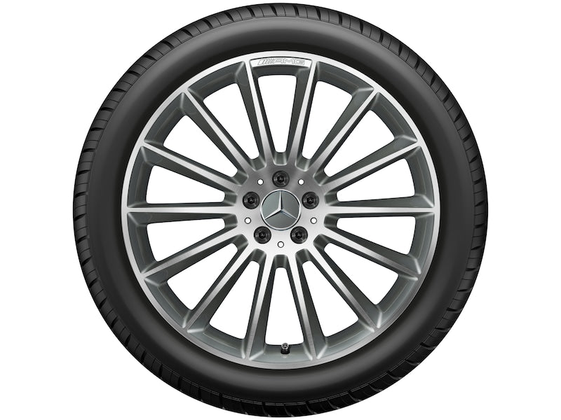 Cerchio in lega AMG 21 pollici Mercedes-Benz grigio titanio – razze sportive R21 ET49 originale