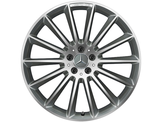 Cerchio in lega AMG 21 pollici Mercedes-Benz grigio titanio – razze sportive R21 ET49 originale