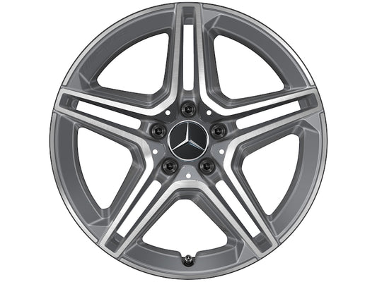 Cerchio a 5 doppie razze AMG, 45,7 cm (18 pollici), Tornitura a specchio CLA / Classe A / Classe B