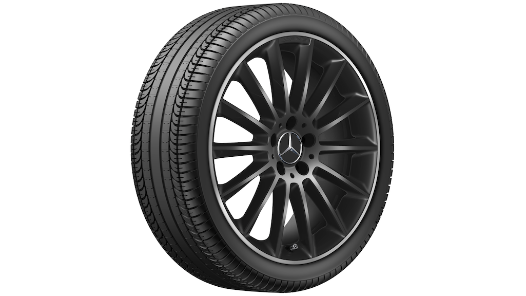 Cerchio in lega AMG 19 pollici Mercedes-Benz nero – razze sportive R19 ET49 bordo tornito originale