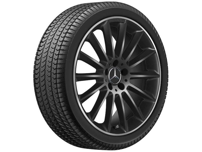 Cerchio in lega AMG 19 pollici Mercedes-Benz nero – razze sportive R19 ET49 bordo tornito originale