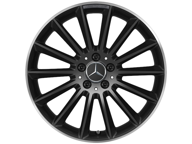 Cerchio in lega AMG 19 pollici Mercedes-Benz nero – razze sportive R19 ET49 bordo tornito originale