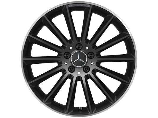 Cerchio in lega AMG 19 pollici Mercedes-Benz nero – razze sportive R19 ET49 bordo tornito originale