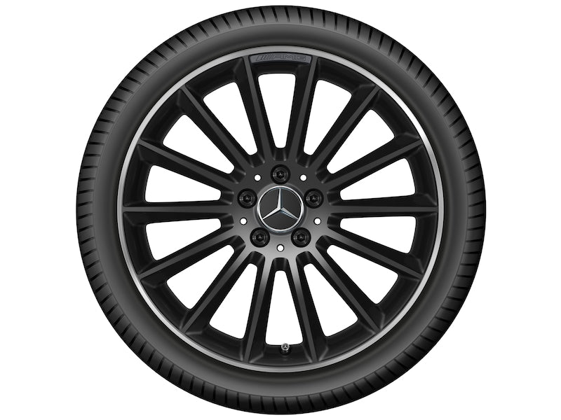 Cerchio in lega AMG 19 pollici Mercedes-Benz nero – razze sportive R19 ET49 bordo tornito originale