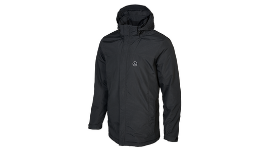 Parka Invernale Uomo Mercedes-Benz Nero Antivento con Cappuccio - Prodotto Ufficiale