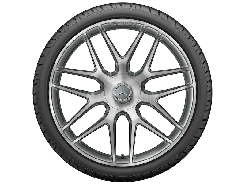Cerchio fucinato AMG 22 pollici Mercedes-Benz – razze incrociate R22 ET53 grigio titanio originale