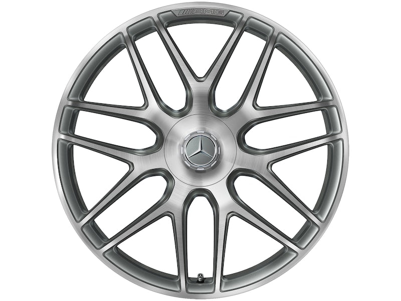 Cerchio fucinato AMG 22 pollici Mercedes-Benz – razze incrociate R22 ET53 grigio titanio originale