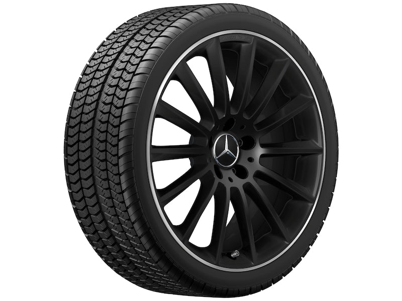 Cerchio in lega AMG 19 pollici Mercedes-Benz nero opaco – razze sportive R19 ET40 bordo tornito originale