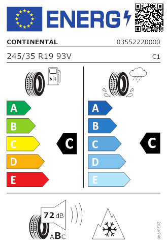 CONTINENTAL 245/35 R19 93V WinterContact TS 860S XL FR M+S DOT 1621