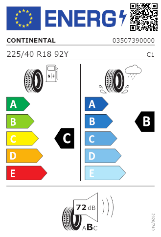CONTINENTAL 225/40 R18 92Y SportContact 5 XL MOFR