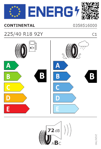 Continental 225 / 40R18 92Y XL EC6 SSR * ECOCONTACT 6