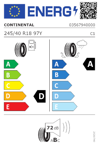 CONTINENTAL 245/40 R18 97Y SportContact 5 XL AOFR