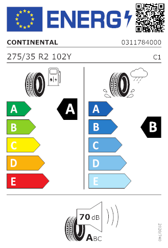 Continental 275/35R20 102y XL F EC6Q *Moecocontact 6 q