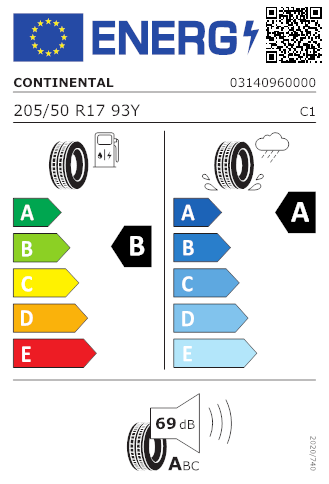 CONTINENTAL 205/50R17 93Y XL FR UCUltraContact