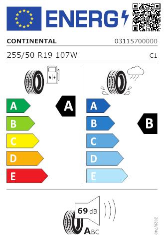 CONTINENTAL 255/50 R19 107W EcoContact 6Q XL MO DOT 2122