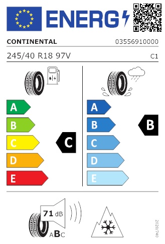 CONTINENTAL 245/40 R18 97V WinterContact TS 870P XL FR DOT 2122