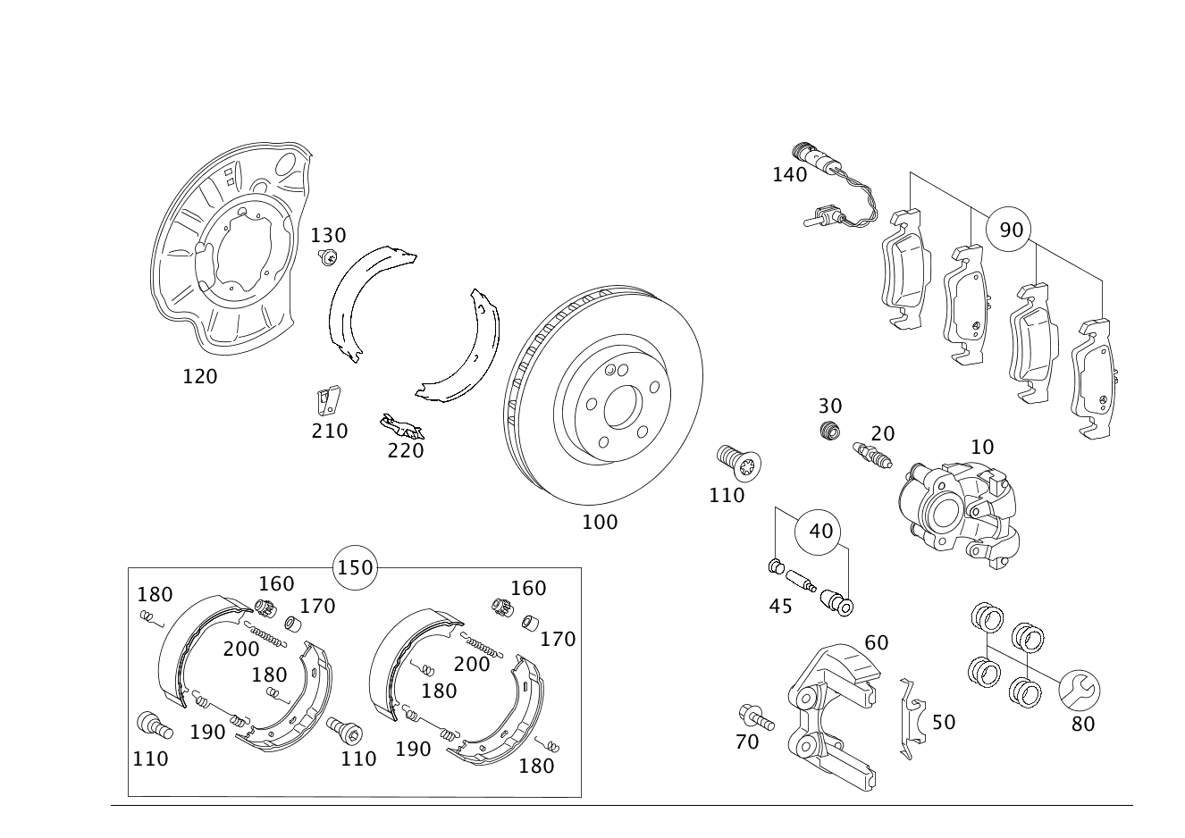 KIT PEZZI GUARNIZIONE FRENO codice categorico: A0054206720