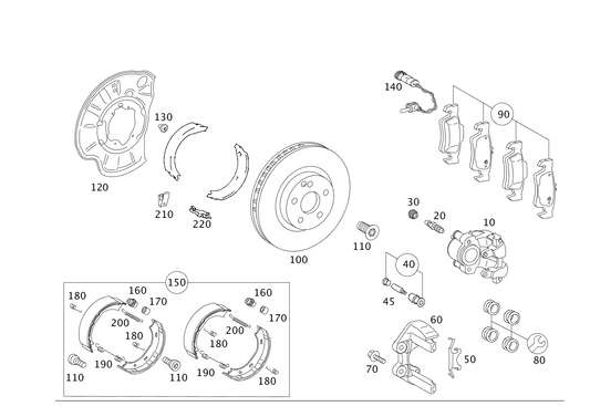 KIT PEZZI GUARNIZIONE FRENO codice categorico: A0054206720