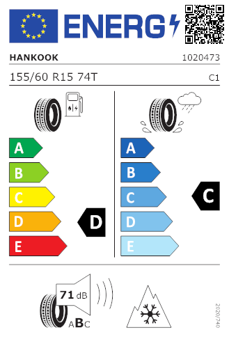 HANKOOK 155/60 R15 74T Winter i*cept RS2 W452 M+S DOT 3122